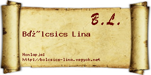 Bölcsics Lina névjegykártya